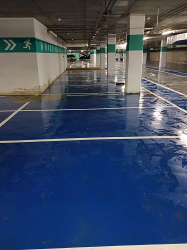 Limpieza de inundaciones con Rodila Plus, en garajes y parkings