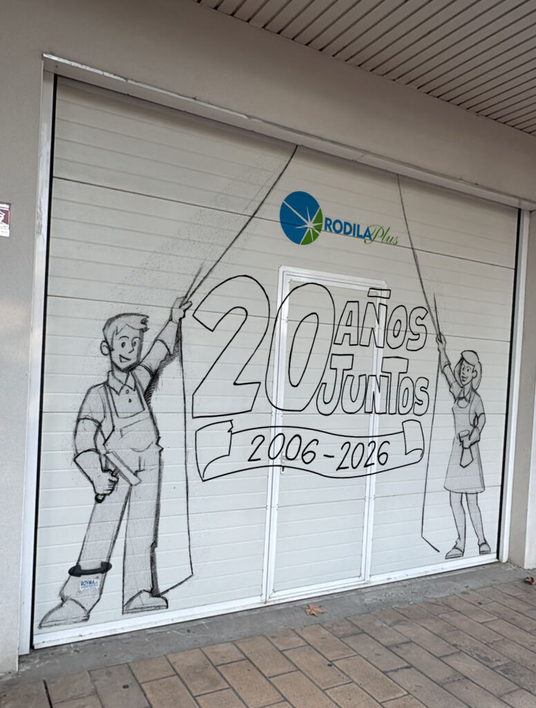 Boceto del grafiti 20 aniversario Rodila Plus