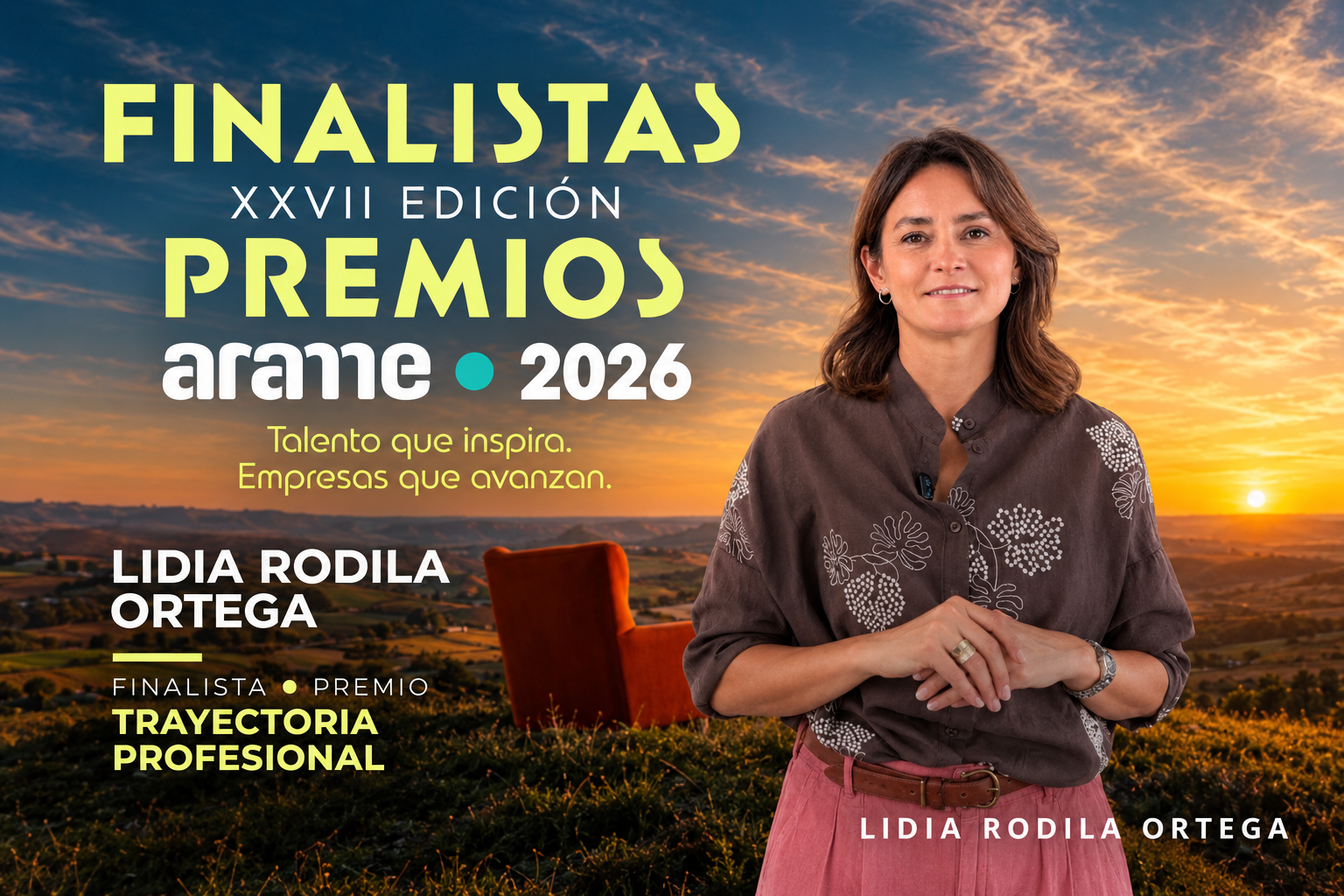 Premios ARAME 2026, Lidia Rodila candidata al galardón a la Trayectoria Profesional